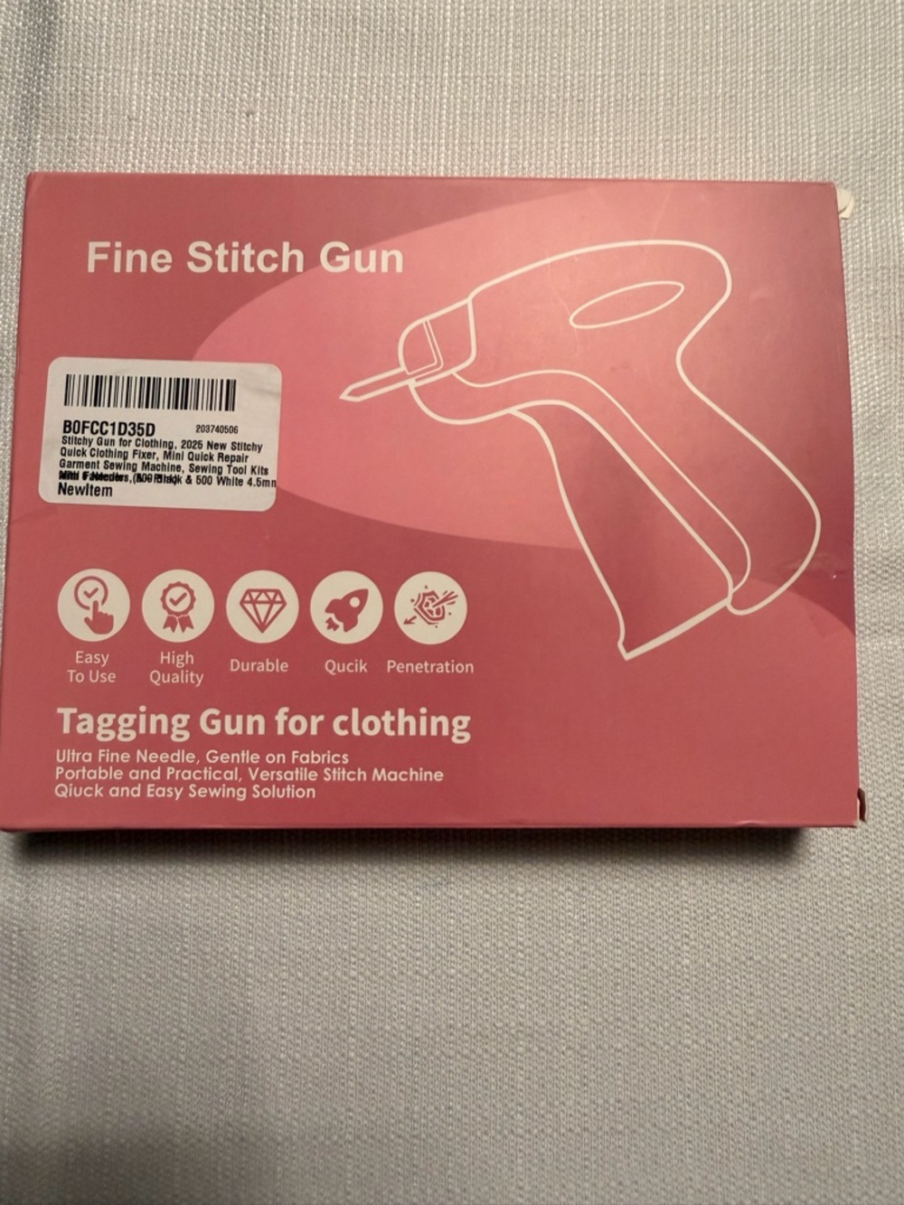 Fine Stitch Gun Tagging Gun for Clothing - Pink